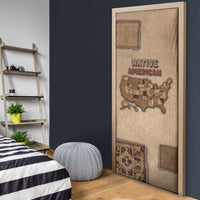 Native American Door Cover Retro Map Stitching Effect