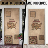 Native American Door Cover Retro Map Stitching Effect
