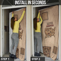 Native American Door Cover Retro Map Stitching Effect