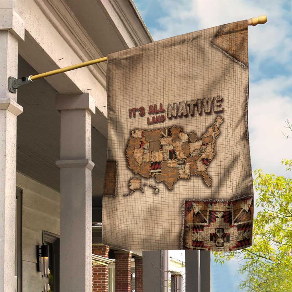 Native American Garden Flag Retro Map Stitching Effect