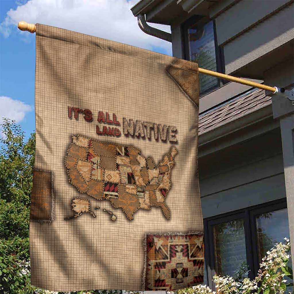 Native American Garden Flag Retro Map Stitching Effect