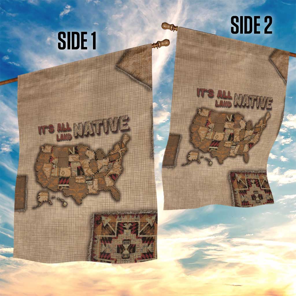 Native American Garden Flag Retro Map Stitching Effect