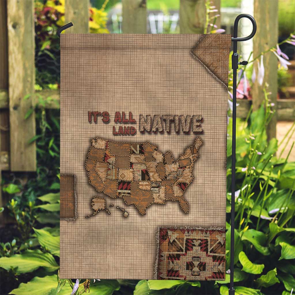 Native American Garden Flag Retro Map Stitching Effect