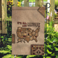 Native American Garden Flag Retro Map Stitching Effect