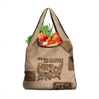Native American Grocery Bag Retro Map Stitching Effect
