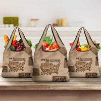 Native American Grocery Bag Retro Map Stitching Effect