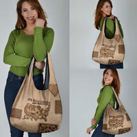 Native American Grocery Bag Retro Map Stitching Effect
