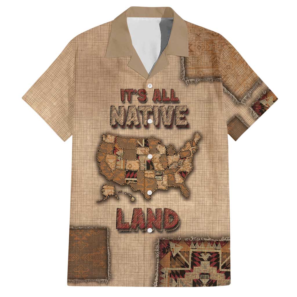 Native American Hawaiian Shirt Retro Map Stitching Effect