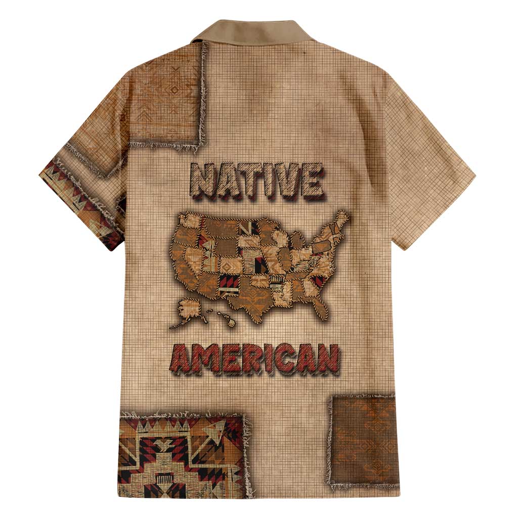 Native American Hawaiian Shirt Retro Map Stitching Effect