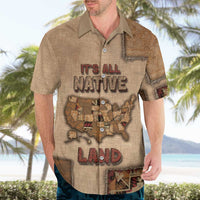 Native American Hawaiian Shirt Retro Map Stitching Effect