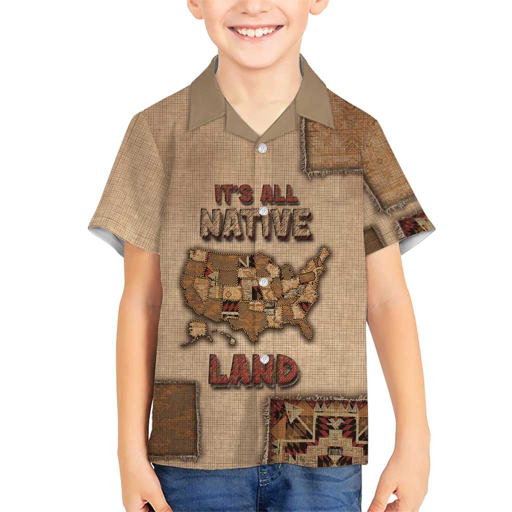 Native American Hawaiian Shirt Retro Map Stitching Effect