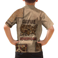 Native American Hawaiian Shirt Retro Map Stitching Effect