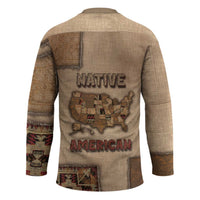 Native American Hockey Jersey Retro Map Stitching Effect