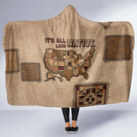 Native American Hooded Blanket Retro Map Stitching Effect