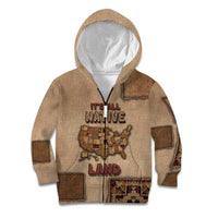 Native American Kid Hoodie Retro Map Stitching Effect