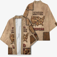 Native American Kimono Retro Map Stitching Effect