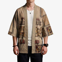 Native American Kimono Retro Map Stitching Effect