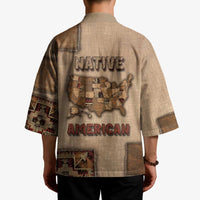 Native American Kimono Retro Map Stitching Effect
