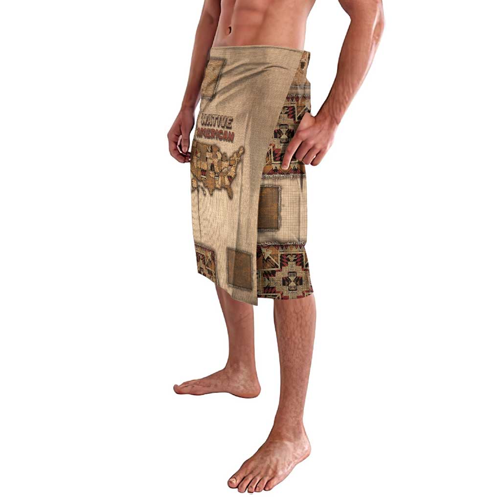Native American Lavalava Retro Map Stitching Effect