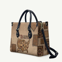 Native American Leather Bag Retro Map Stitching Effect