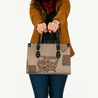 Native American Leather Bag Retro Map Stitching Effect
