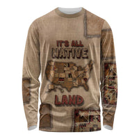 Native American Long Sleeve Shirt Retro Map Stitching Effect
