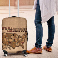 Native American Luggage Cover Retro Map Stitching Effect