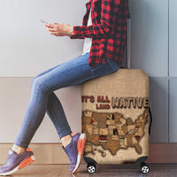 Native American Luggage Cover Retro Map Stitching Effect
