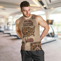 Native American Men Tank Top Retro Map Stitching Effect