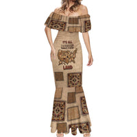 Native American Mermaid Dress Retro Map Stitching Effect