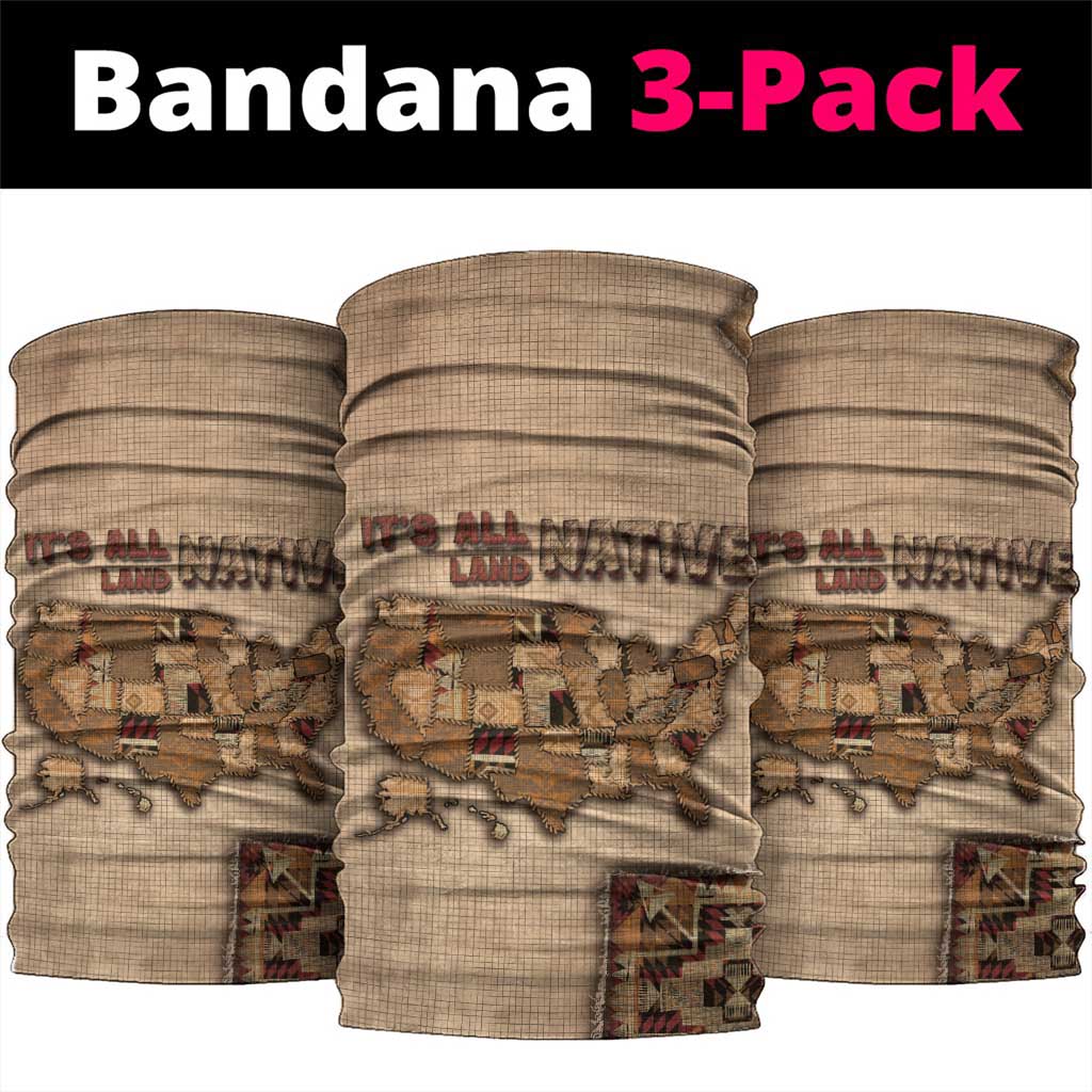 Native American Neck Gaiter Retro Map Stitching Effect