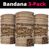 Native American Neck Gaiter Retro Map Stitching Effect