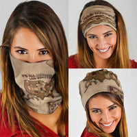Native American Neck Gaiter Retro Map Stitching Effect