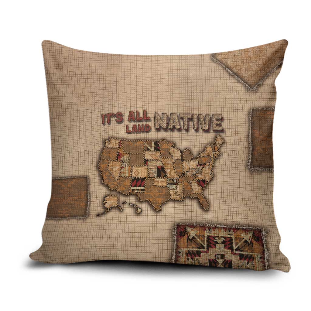 Native American Pillow Cover Retro Map Stitching Effect