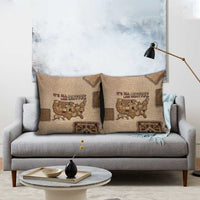 Native American Pillow Cover Retro Map Stitching Effect