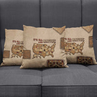 Native American Pillow Cover Retro Map Stitching Effect