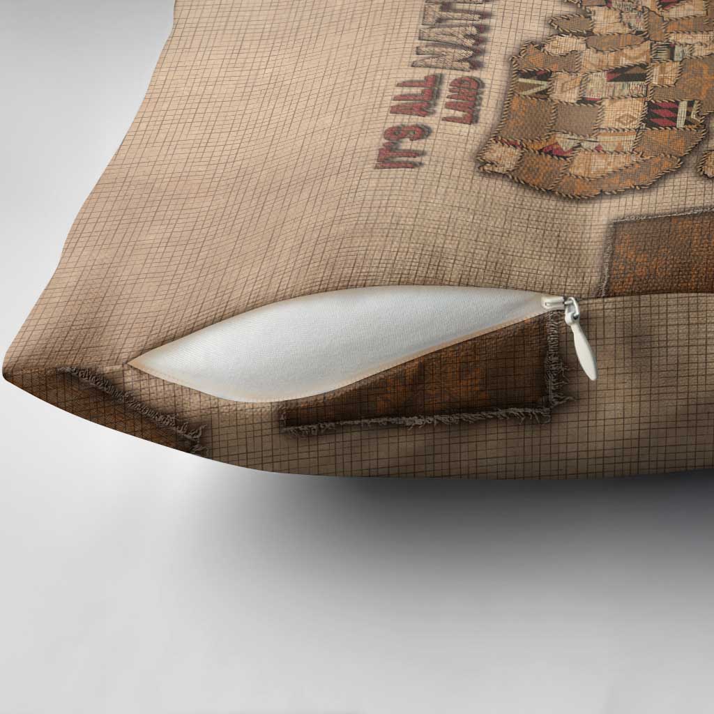 Native American Pillow Cover Retro Map Stitching Effect