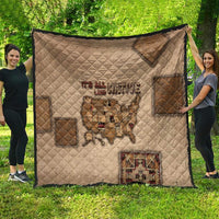 Native American Quilt Retro Map Stitching Effect
