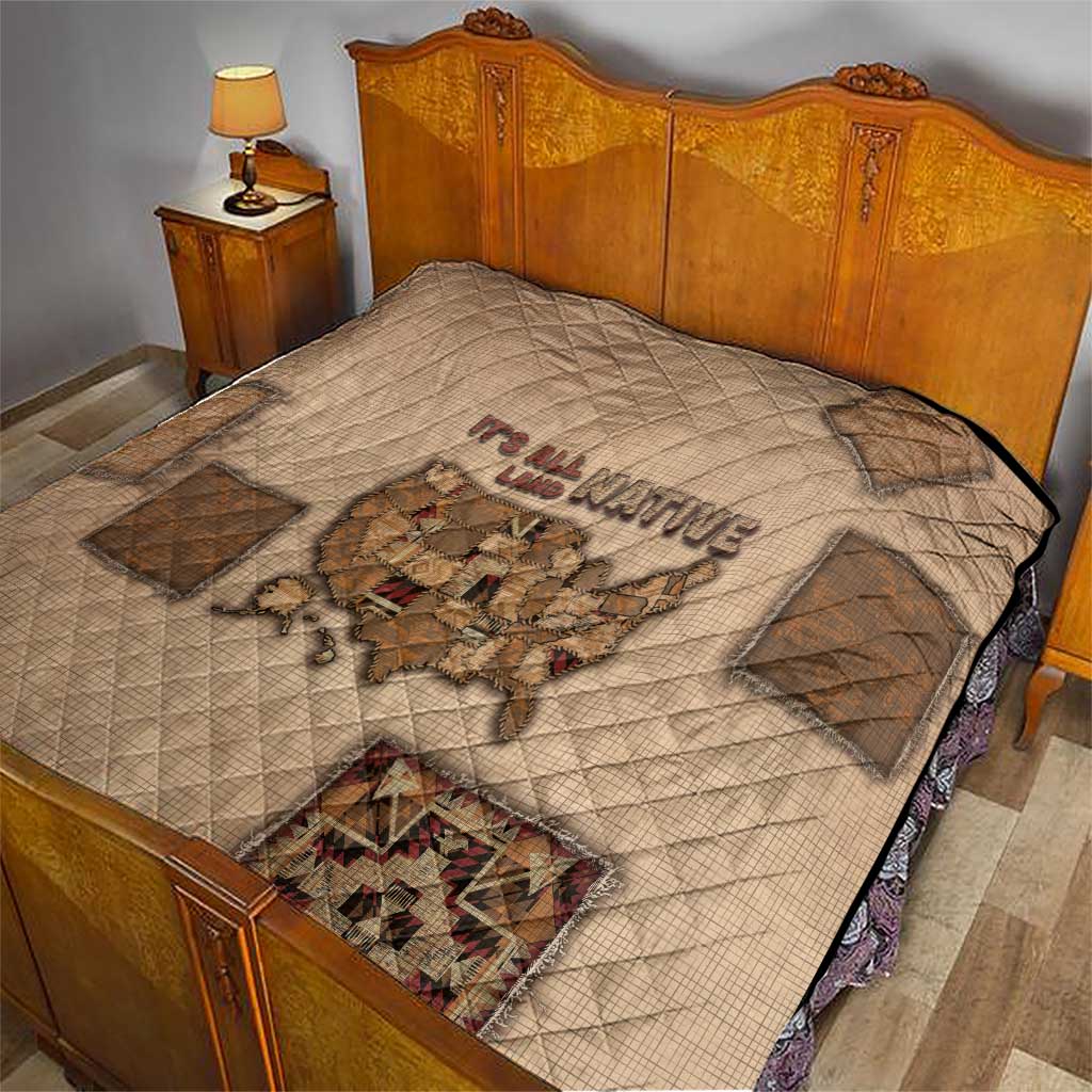 Native American Quilt Retro Map Stitching Effect