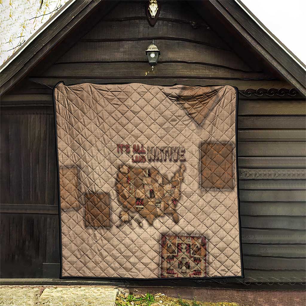 Native American Quilt Retro Map Stitching Effect