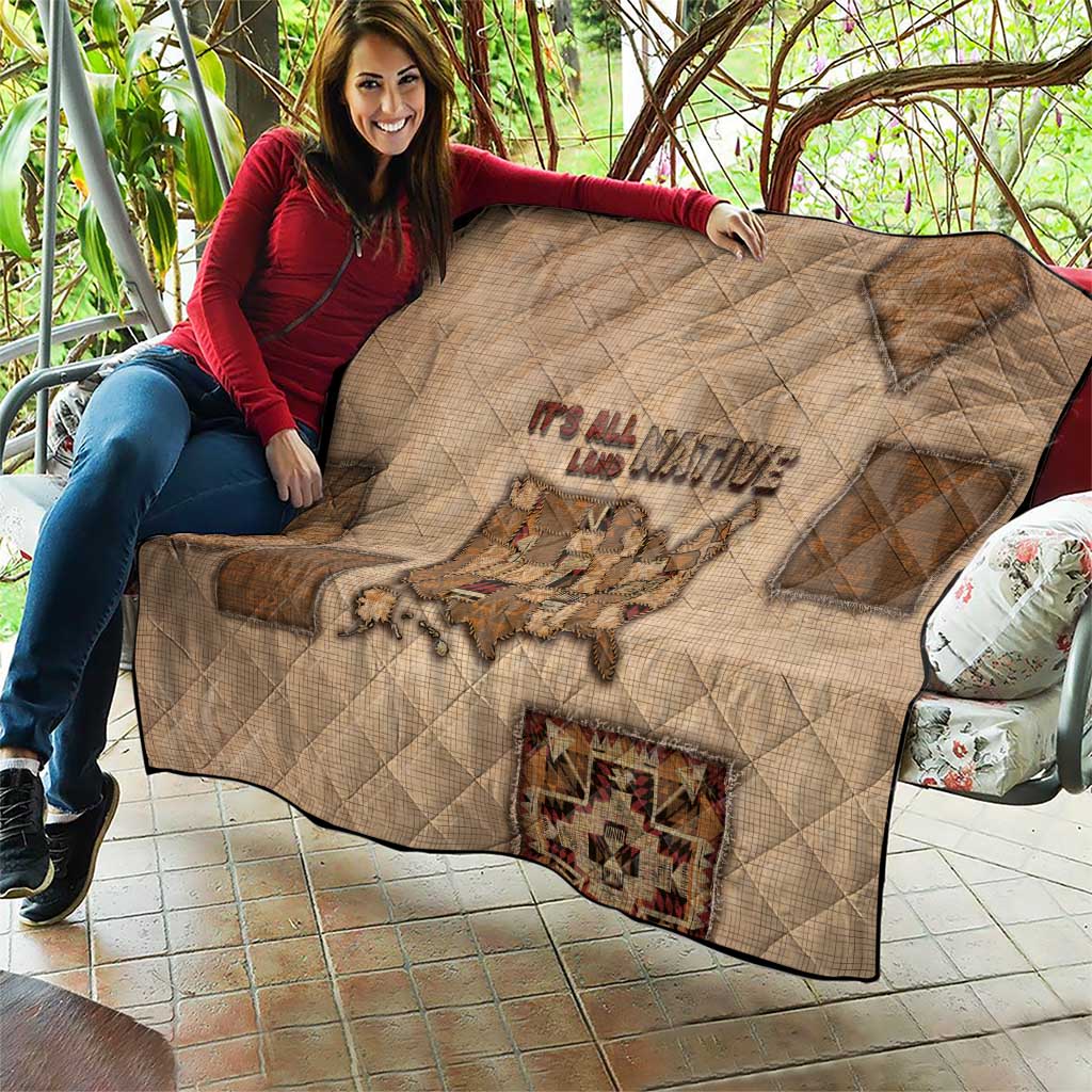 Native American Quilt Retro Map Stitching Effect