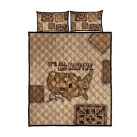 Native American Quilt Bed Set Retro Map Stitching Effect