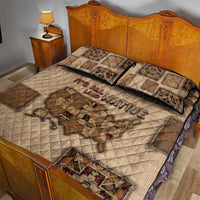 Native American Quilt Bed Set Retro Map Stitching Effect