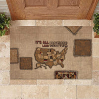 Native American Rubber Doormat Retro Map Stitching Effect