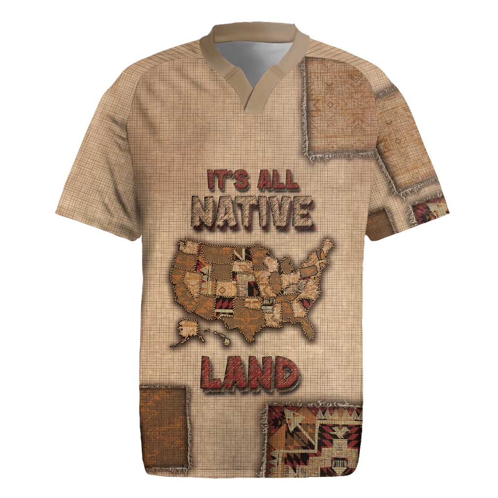 Native American Rugby Jersey Retro Map Stitching Effect