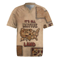 Native American Rugby Jersey Retro Map Stitching Effect