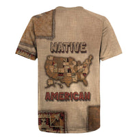 Native American Rugby Jersey Retro Map Stitching Effect