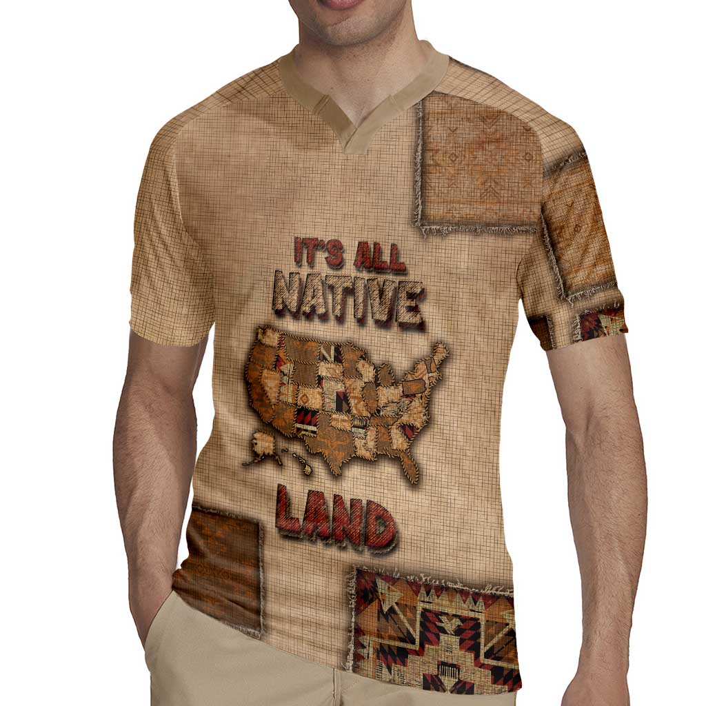 Native American Rugby Jersey Retro Map Stitching Effect