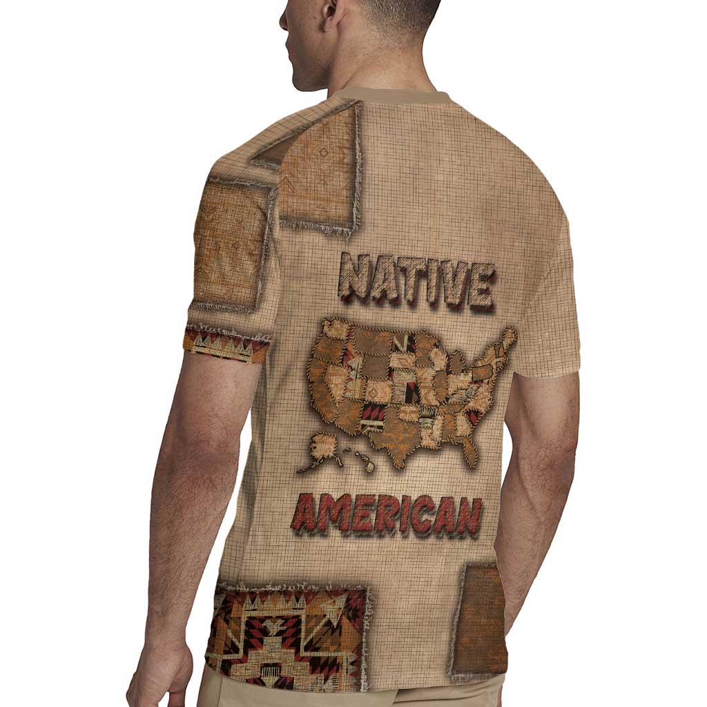 Native American Rugby Jersey Retro Map Stitching Effect