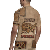 Native American Rugby Jersey Retro Map Stitching Effect